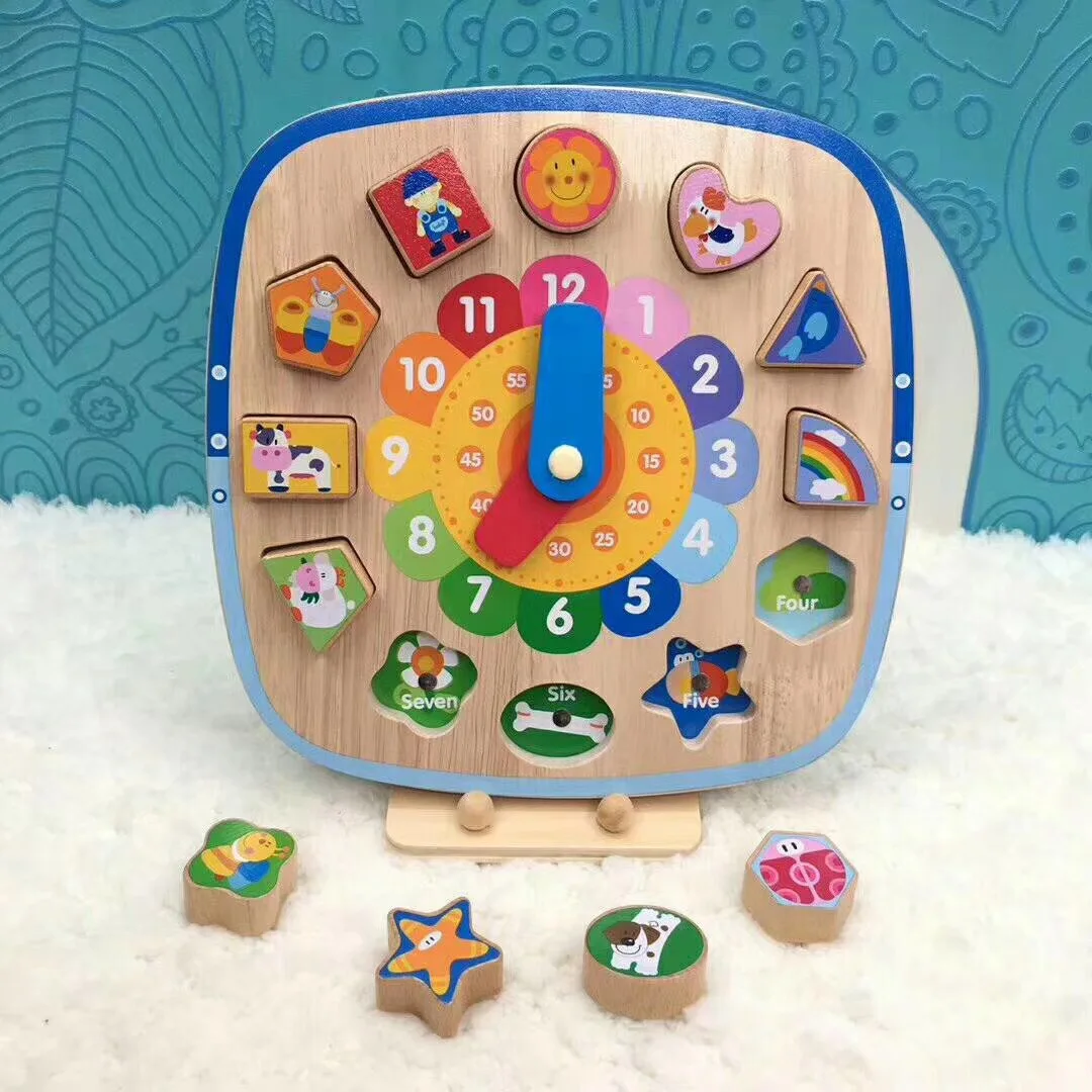 

Bobby Magnetic Clock Wooden Educational Toys Children Learning Clock Taipan Intermediate Creative Toy Building Blocks Jigsaw Puz