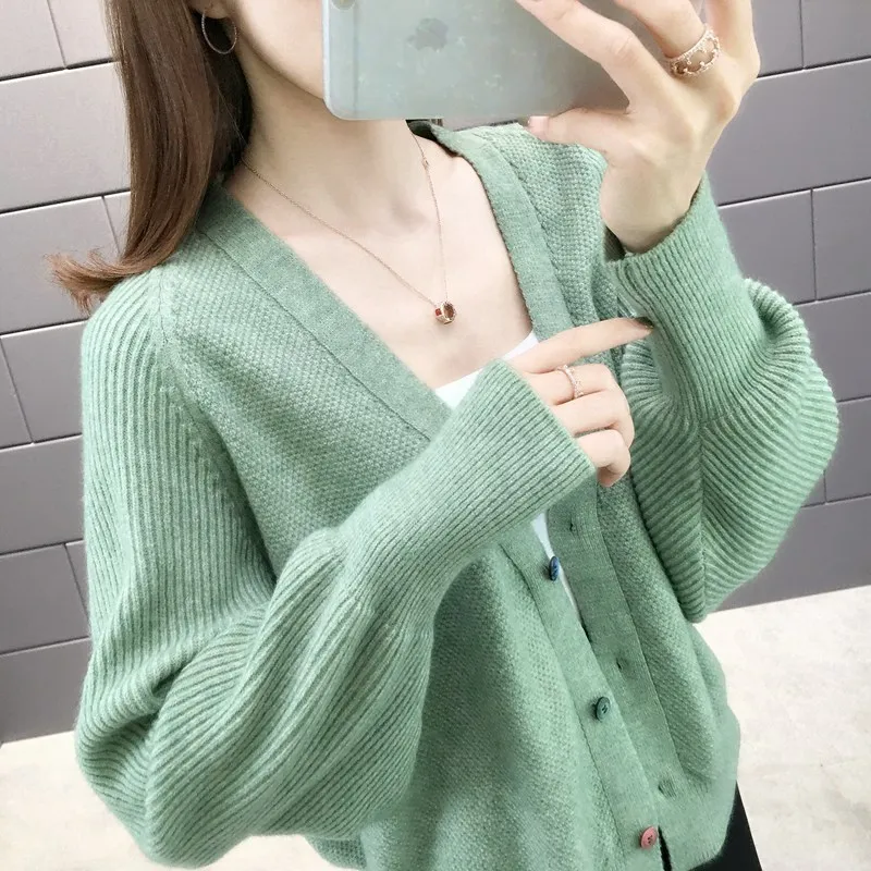 ^*Best Offers 12854 (4 3 ranked no. 2) to film a new sweater bat sleeve pure color short paragraph cardigan 44