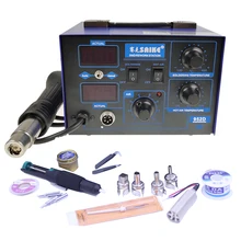 

Electric Iron Hot Air Gun Welding Station With Tin Absorber Double Digittal Display Solder Station SAIKE 952D 2 In 1 SMD Rework