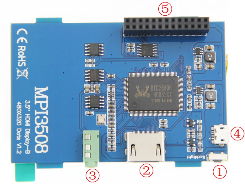 1pc LCD-Anzeigemonitor HDMI 480x320 5v Für Raspberry Pi 4 Model B Modul Ersatz 