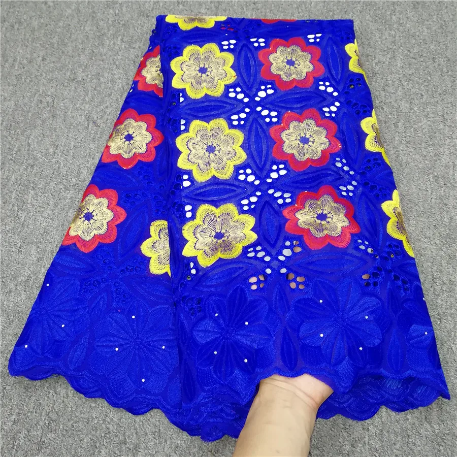5 ярдов швейцарская кружевная ткань последняя Тяжелая вышитая бисером Африканская Хлопковая ткань швейцарская вуаль кружева популярный Дубай Стиль