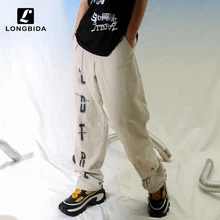 Мужские брюки карго с высокой уличной краской граффити повседневные штаны для мужчин и женщин хип-хоп свободные брюки комбинезоны уличная