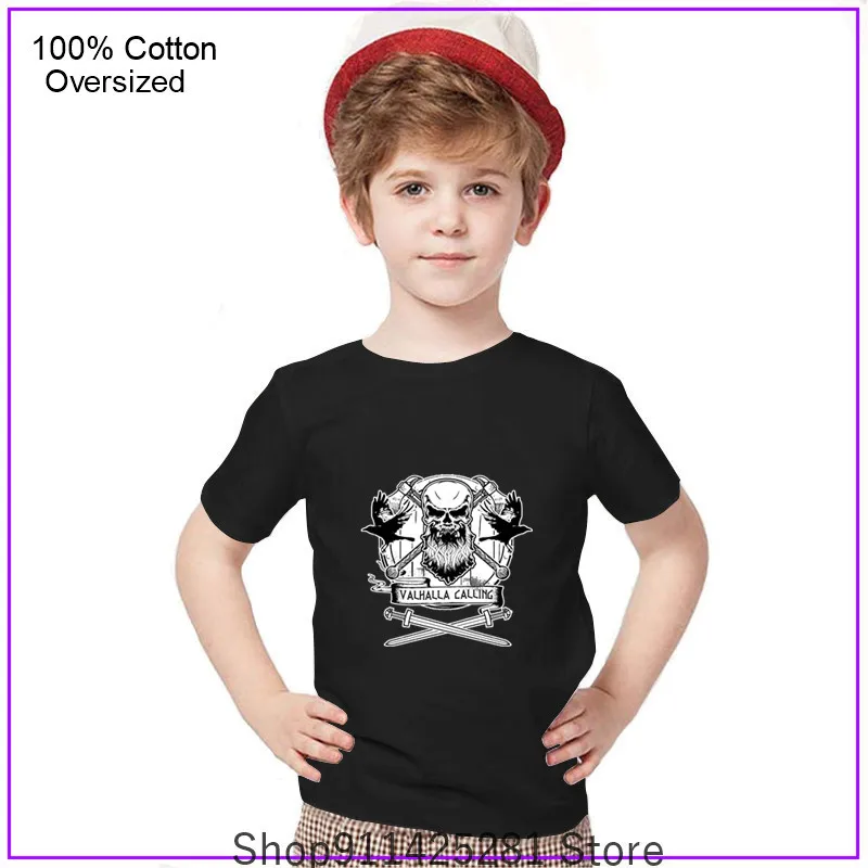 Детская одежда для мальчиков и девочек футболка Camisetas Дети Valhalla вызова дьявола