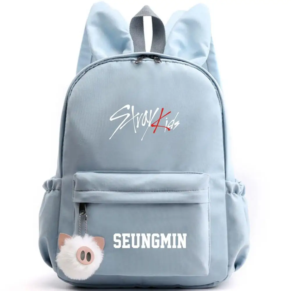 Stray Kids Changbin дизайнерский Рюкзак Школьные сумки черный розовый синий Mochila дорожные сумки ноутбук брелок для рюкзака с ушками - Цвет: Style 11