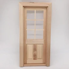 

1/12 Dollhouse Miniature Wood External Single Door Unpainted DIY Doll House Furniture Toys Accessories