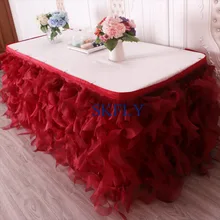 CL010F больше цветов на заказ Свадебная гофрированная красная rblue розовая бордовая Румяна зеленая органза курчавая ива юбка на липучке