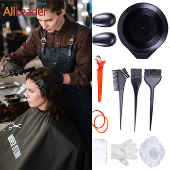 

Alileader Cheap Hair Color Bowl Comb Brushes Tool 10Sets Hairdressing Bowl Brushes Comb Salon Hair Color Dye Tint Tool Kit Sets