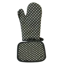 Подвесной набор для духовки Прихватки для выпечки плотный коврик кухонный подарок в горошек изолированные Нескользящие перчатки моющиеся против ожогов