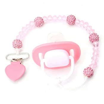 

Crystal Baby Pacifier Clips Soother Holder Anti Folder Pacifier Clip Chain Dummy Nipple Holder Baby Pram Hook Hanging Strap