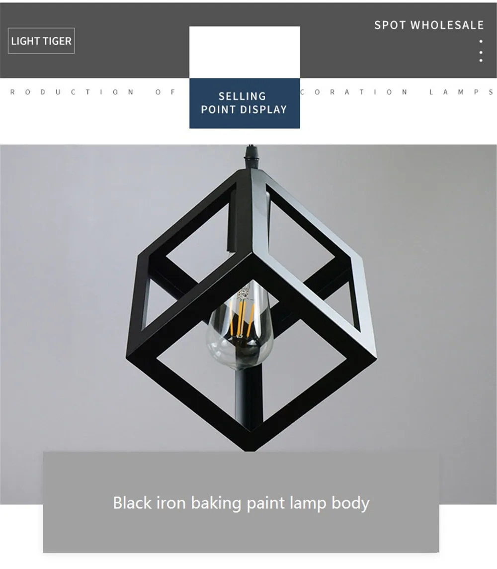 Retro Iron Pendant LIght LED Edison Industrial Wind Vintage Hanging Lamp Loft Decor Dining Room Lights Antique Home Lighting (5)