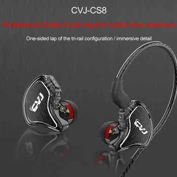 

CVJ CS8 1DD+3BA Hybrid Driver earphone Sport Running Earbuds with 0.75mm pin 3.5mm gold plated cable KZ ZS10 PRO BL05 BL03