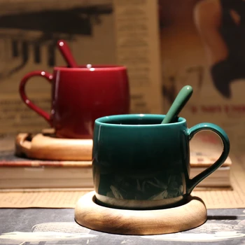 

Vintage Coffee Mug Couple Nordic Ceramic Reusable Office Water Mug Breakfast Milk Tazas Para Cafe Kitchen Supplies DE50MK