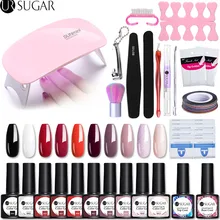 Ur Sugar Гель-лак маникюрные инструменты для ногтей комплект УФ-светодиодный 6 Вт лампа для ногтей сушилка Цвета Гель-лак для ногтей инструменты DIY Набор для ногтей Гель-лак