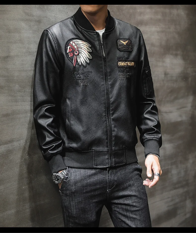 Осенняя одежда стиль Европа и Америка популярный бренд мужской PU кожаный хип-хоп куртка Мужские и женские пары Бейсбол U