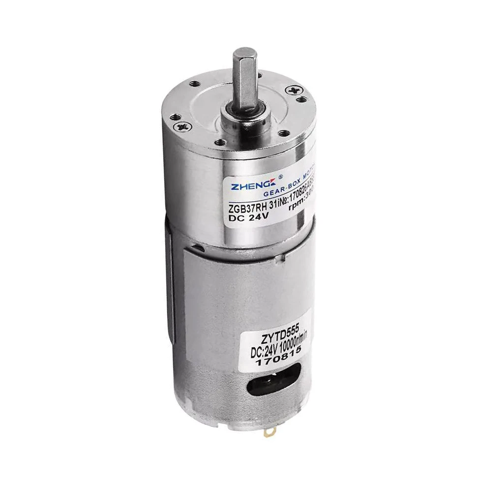 DC gear motor, ZGB37RH, 12V, 24V, forward and reverse, adjustable speed, 10rpm-1000RPM