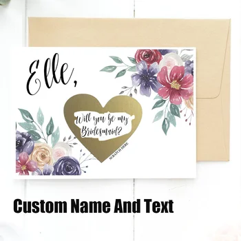 

Custom any text Scratch Off Bridesmaid Cards, Bridesmaid Proposal, Will You Be My Maid of Honor Cards, Proposal Card