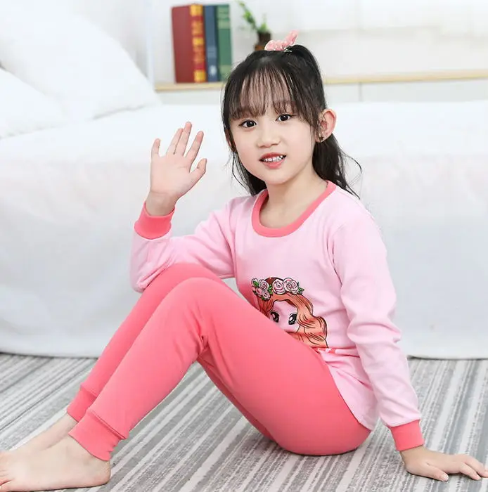 color at picture Детская одежда для сна для мальчиков зимние хлопковые комплекты для маленьких девочек Детская домашняя одежда, пижамы для мальчиков, детская одежда для сна, От 2 до 13 лет одежда для подростков - Цвет: color at picture