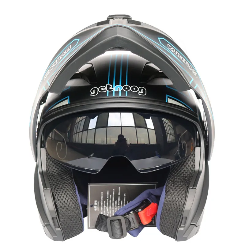 Men Women Bluetooth Motorcycle Helmet Flip Up Waterproof Longer Endurance Double Scratch Proof Anti Fog Visors