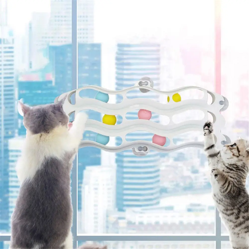 HobbyLane 3 слоя трек мяч с присоской Pet Cat обучающая игрушка