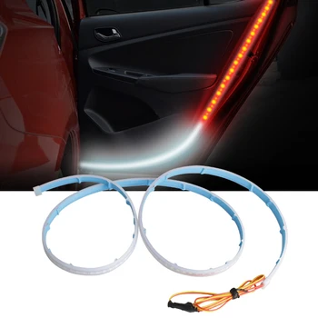 

2pcs Waterproof Strobe Flashing High Brightness Car Door Opening Indicator Led Warning Light Anti Collision PVC Safety Universal