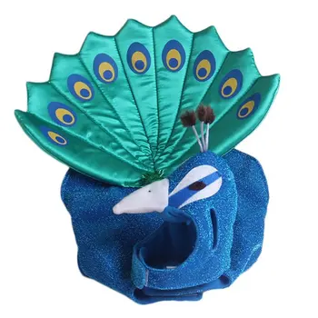 

Creative Goods For Animals Puppies Cat Halloween Customs Cosplay Clothes Pet Blue Peacock Dress Puppy Pet Grooming