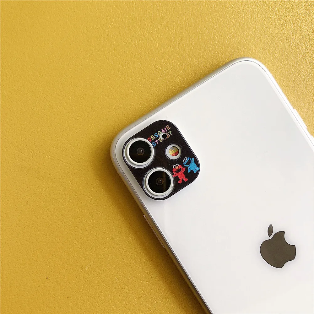 Зеленый Милый мультяшный чехол-пленка для объектива камеры для iphone11, забавная Защитная крышка для объектива камеры, ультратонкая Крышка для камеры - Цвет: Зеленый