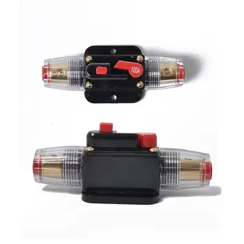 

Manual Reset Inline Circuit Breaker Fuse Holder 30A 40A 60A 80A 100A for Car Audio Self-recovery Circuit Breaker Fuse Adapter
