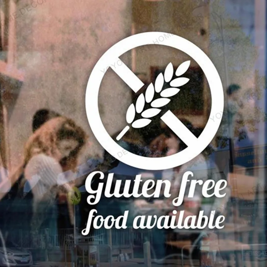 Simple Gluten Free Food Available Circular Decal Sticker Sign Store Shop Restaurant Cafe Wall Window Door Indoor Outdoors rb230