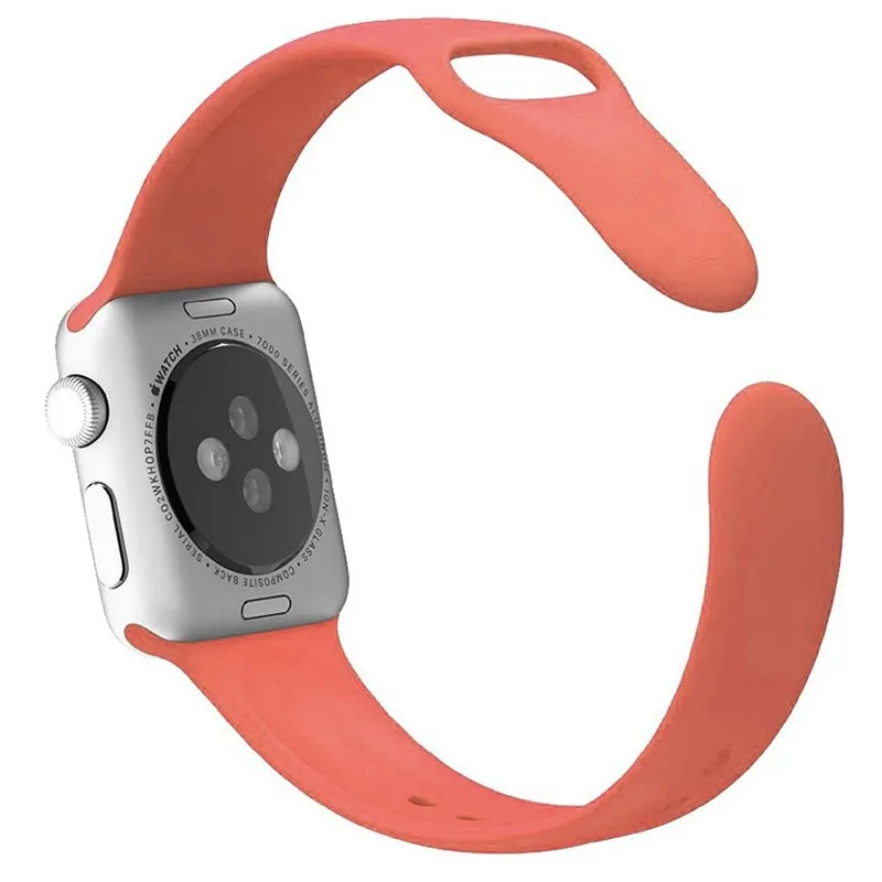 Rose red Мягкий силиконовый сменный ремешок для часов 44 40 мм для Apple Watch 4 5 спортивный браслет Аксессуар Ремешок для iWatch 3 2 1 издание 38 42 мм - Цвет ремешка: Rose red