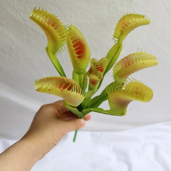 

Green Artificial Venus Flytrap Decorative Fake succulents plants For Home Shop Garden Party Decor