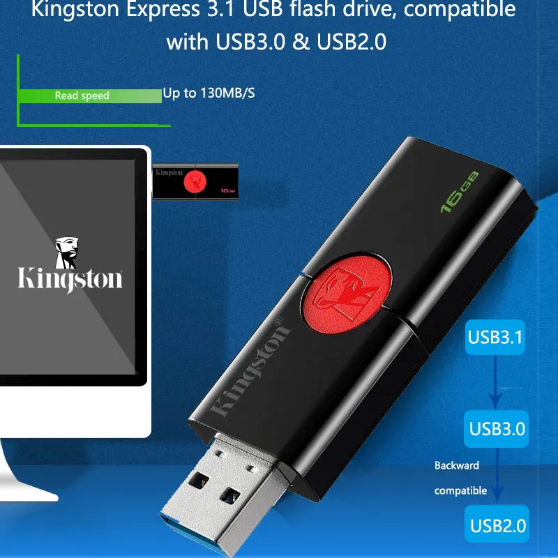 Kingston USB флэш-накопитель DT106 32gb Флешка usb 3,1 16GB u-диск usb 64gb 128gb флеш-память USB