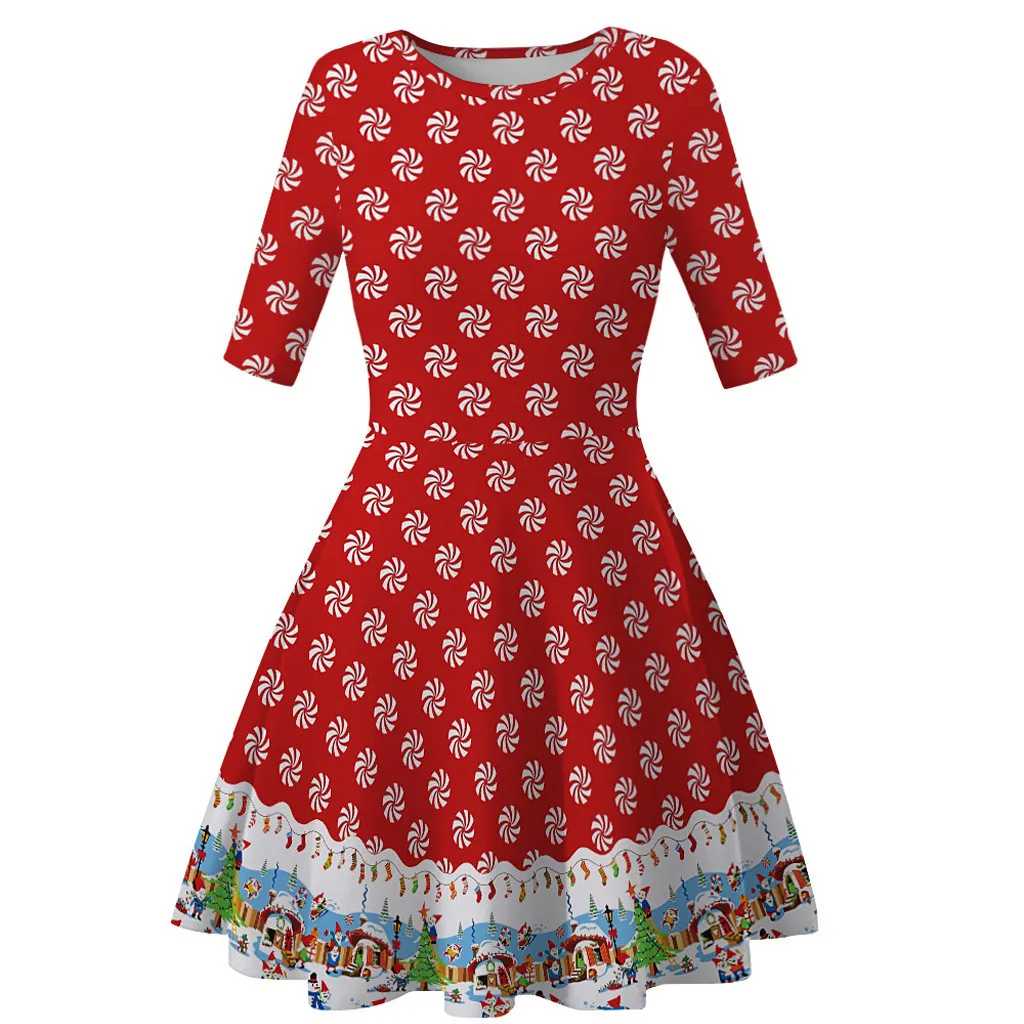 Рождественское платье для маленьких девочек и подростков; рождественское платье с длинными рукавами и 3d принтом; одежда для малышей; vestido infantil