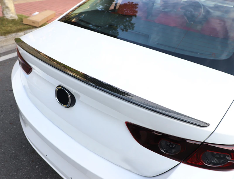 Для Mazda 3 M3 Axela седан версия ABS карбоновый спойлер заднего бампера Крышка отделка 1 шт./компл