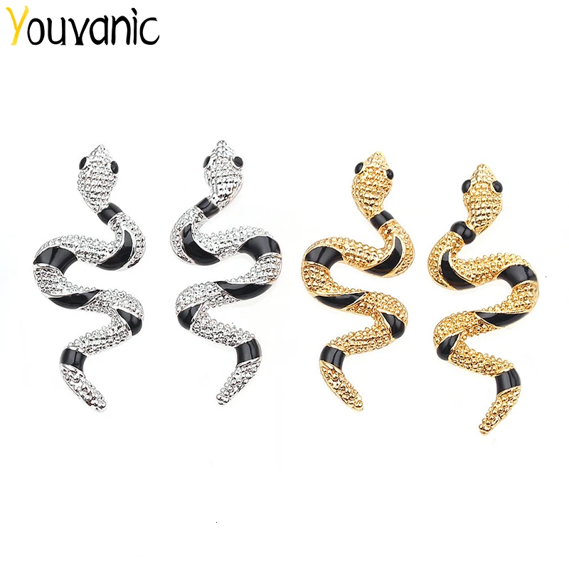 Youvanic, модные серьги в виде змеи, золотые, черные, серьги-гвоздики для женщин, преувеличенная индивидуальность, Brinco, Женские Ювелирные изделия, Bijoux Oorbellen