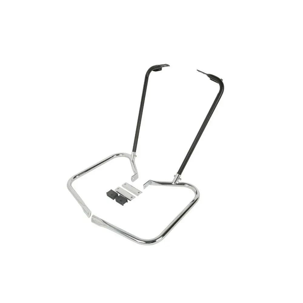 Подсидельная мотоциклетная сумка кронштейн для Харли Электра Glide Road King FLHT FLHR 97-08 - Цвет: Black and Chrome