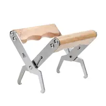 Wooden Handle Bee Hive Frame Holder Durable Stainless Steel Beekeeper Grabber Capture Practical Tool Garden Accessories