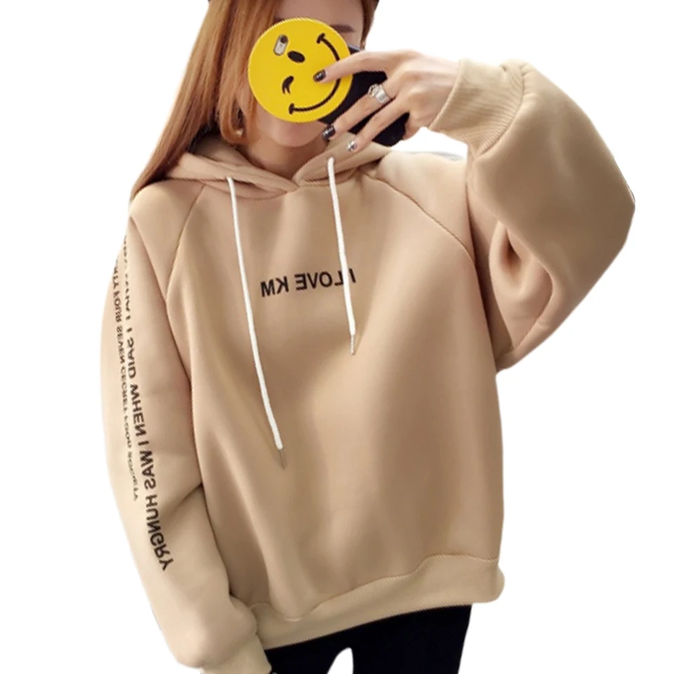 

Plain Thick Hoodies Women Warm Text Sweatshirt Poleron Mujer 2019 Hipster Hoodies Letters Harajuku Oversized Xxl Khaki Hoodie