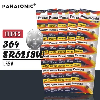 

100PCS Original Panasonic 6.8*2.1MM 1.55V SR621SW Silver Oxide Watch Battery 364 364A SR60 LR621 Button Batteries Made in Japan