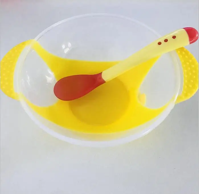 Yellow Посуда для кормления детей, нескользящая чаша на присоске, Детская пищевая добавка, супер присоска, аксессуары для детей - Цвет: Yellow