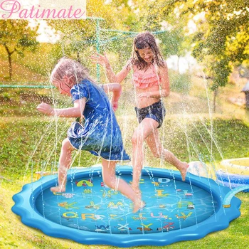 

PATMATE PVC Splash Pad Birthday Party Decoration Kids Toys 170cm Inflatable Spray Water Cushion Babyshower Boy Girl Swiming Pool