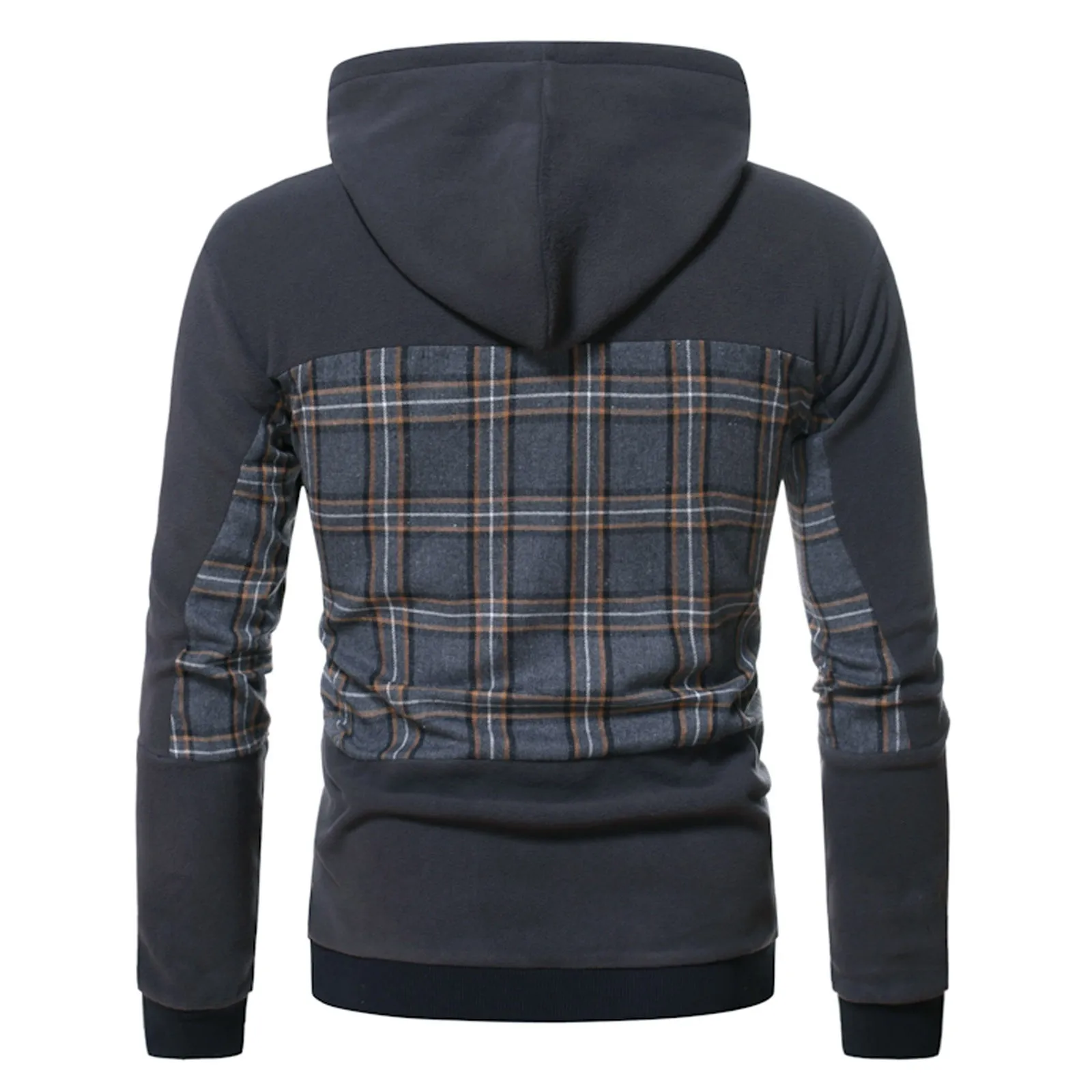 Harajuku Men Hoodies Streetwear Men's Casual Hoodie Color Block Checked Pullover Hooded Sweatshirt Hip Hop Loose Hoodies #01 2