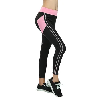 

NORMOV Mesh splicing Leggings Women Push up Fitness Gym Leggings High Waist Polyester Slim Ankle-Length Pants Women