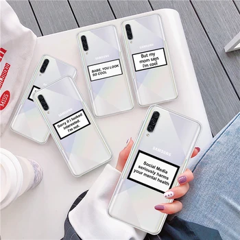 

Phone Case For Cover Samsung A50 A51 A20 A30 A10 A70 A40 A60 A10S A20S A50S A30S Funny Letter Soft Silicone Cover