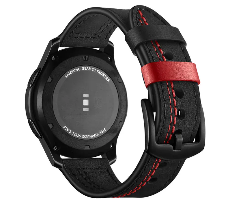 Ремешок из натуральной кожи для samsung galaxy watch 46 мм gear S3 Frontier huawei watch gt 2 46 мм ремешок для часов amazfit GTR 47 мм браслет