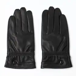 Studyset мужские модные черные кожаные зимние перчатки для вождения мотоцикла плюшевые теплые кожаные перчатки ветрозащитные и теплые