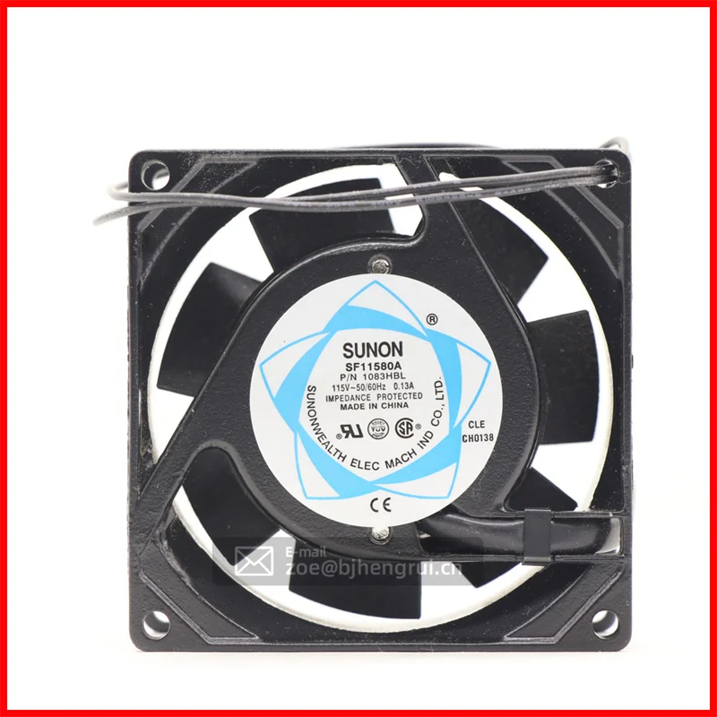 

SF11580A 1083HBL 8038 80*80*38mm 115V AC 50/60Hz 8cm 0.13A Chassis Cabinet Axial Flow Cooling Fan