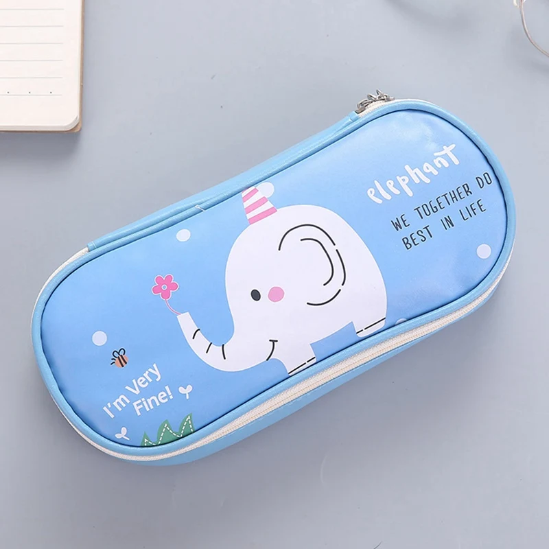 BL CUTE CARTOON PENCIL CASE STUDENT PENCIL BAG SCHOOL SUPPLIES STATIONERY PEN BOX FOR BOYS AND GIRLS GIFTS - Цвет: BL