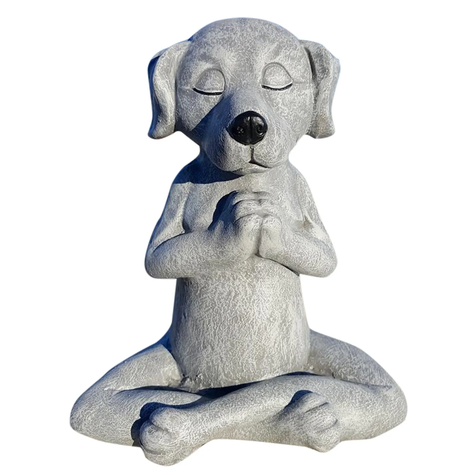 Meditating Dog Statue Buddha Ornament Home Decor for Garden Table Dog