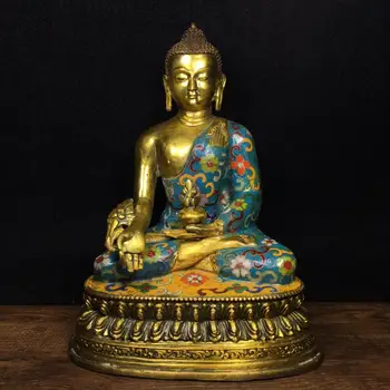 

Wedding 8" China Folk Collection Pure copper cloisonne filigree enamel color Sakyamuni Statue Buddha Statue Giordamo Siddhartha