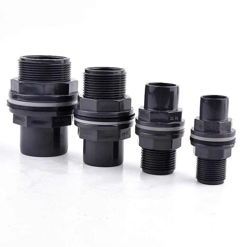 1pc 20~63mm PVC Pipe Connector Thicken Aquarium Fish Tank Water Supply Drainage Tube Joint Garden Irrigation Thread Fittings